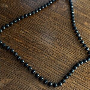 Sleek Black Beaded Necklace